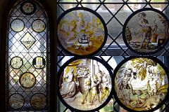 New York Cloisters 33 010 Glass Gallery - Roundel Window, Turkish Soldier and Wild Man, Justice, Descent of the Damned.jpg